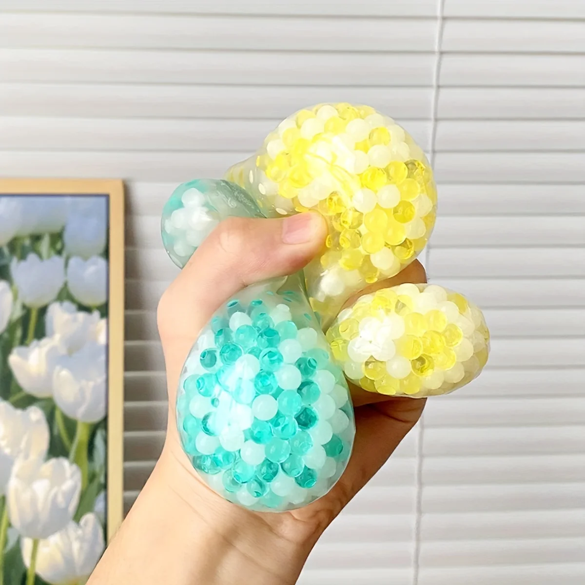 لعبة كرة الإجهاد المطرزة الملونة: الضغط لتخفيف الضغط - لعبة تنفيس تململ ممتعة، مثالية للحفلات، هدايا احتفالية، #1