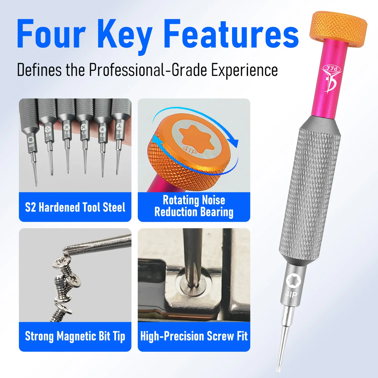 

Mobile phone repair screwdriver set for Apple and Android devices - including cross, diagonal, ultra-hard, magnetic screwdrivers