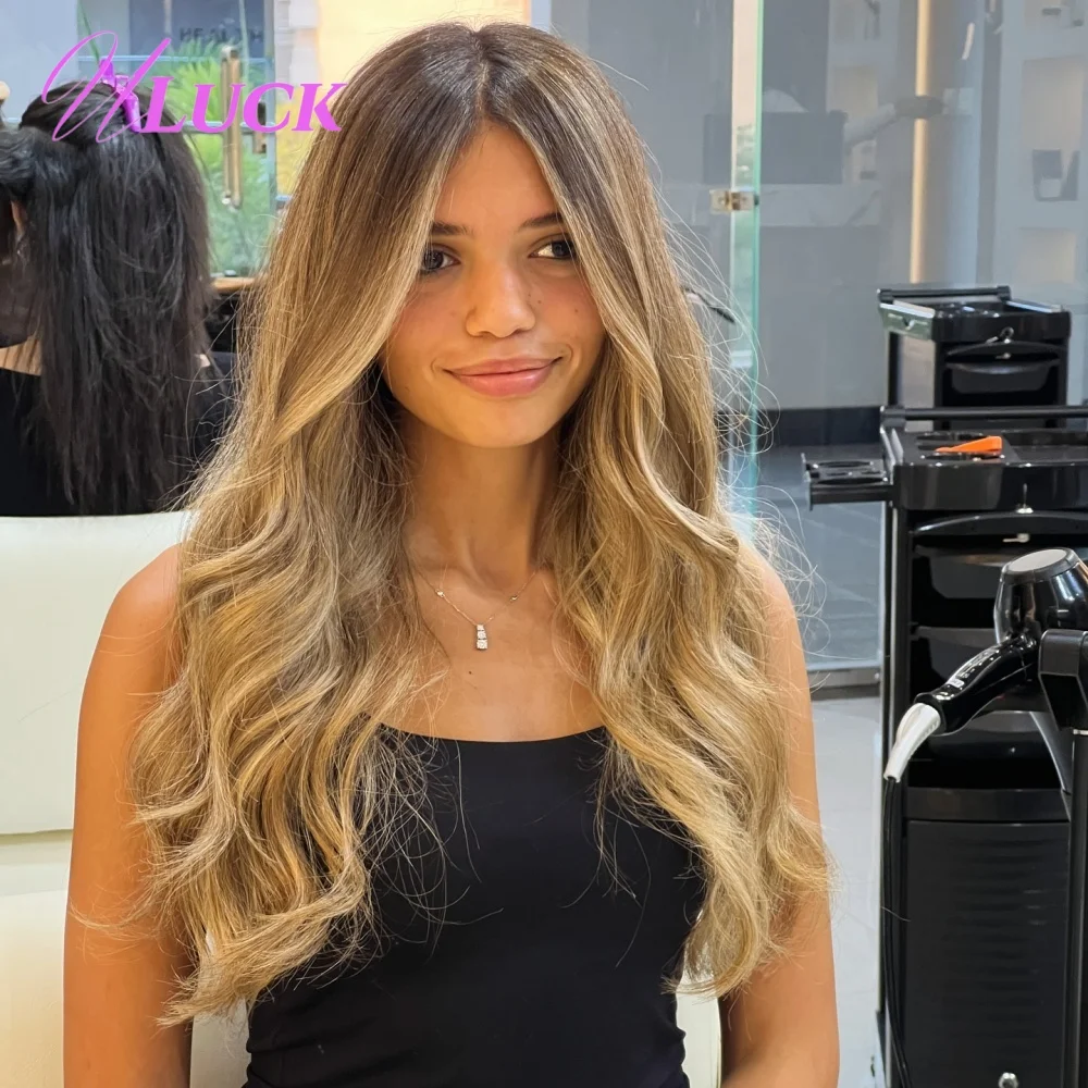 

Uluck Ash Honey Blonde Body Wave Hair Wig 13x6 Lace Frontal Wigs Brazilian Human Hair Wigs Ombre Colored Ready To Wear For Women