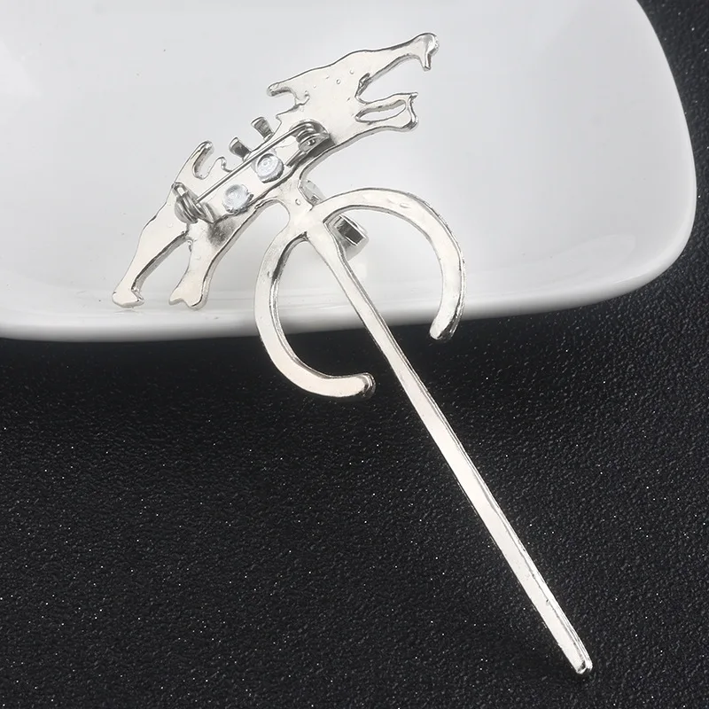 Classic Movie Thrones Wolf Head Brooch Pin for Backpacks Lapel Enamel Pins and Brooches Badge Bags Decoration Fans Gifts