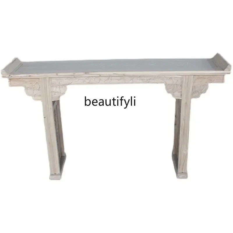 

xxxSolid Wood Chinese Style Buddha Shrine Hall Altar a Long Narrow Table Ganoderma Lucidum Warped Head Prayer Altar Table Table
