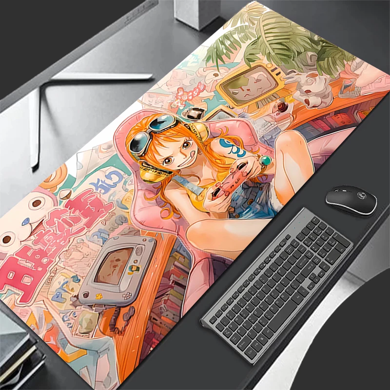 

XXL Mouse Pad one Piece Nami Anime Gamer Computer 900x400 Mousepad Gaming Accessories Tablet Varmilo Keyboard Cartoon Mousepad