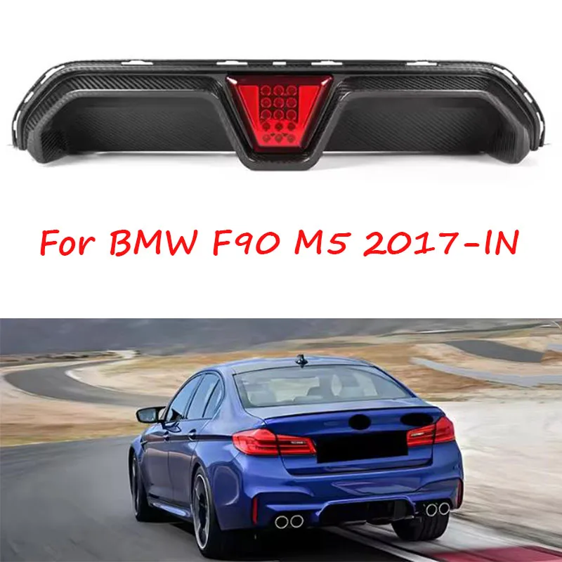 

Real Dry Carbon Fiber Rear Bumper Diffuser Lip Spoiler Splitter For BMW New 5 Series F90 M5 LCI 2017-IN