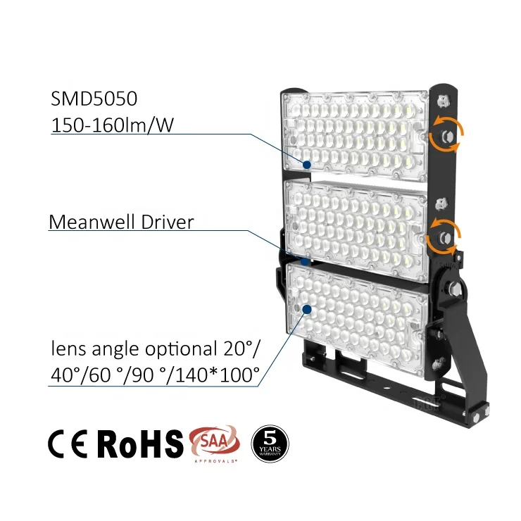 960 واط 1200 واط 1500 واط وحدات LED الأضواء الكاشفة الأضواء مصباح IP66 كرة القدم في الهواء الطلق نفق ملعب الخفيفة