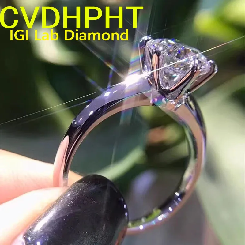 

1 2 3 4Ct Lab Grown Diamond Ring Au750 Настоящее 18-каратное золото для женщин Круглый D Цвет VS1 Обручальное кольцо Модные ювелирные изделия