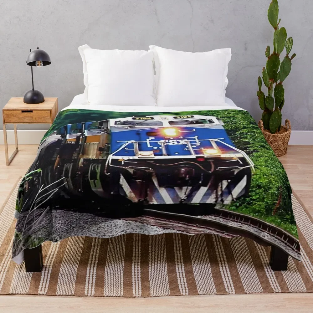 

the Majestic CSX #3194 Honoring Law Enforcement Locomotive Throw Blanket Cozy Microfiber Throw Blanket for Home Bedroom
