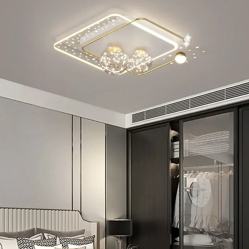 Modern LED Ceiling Lamp Nordic Simple Creative Acrylic Gold/Black All-Sky Star Chandelier Applicable Bedroom Living Room Lamps