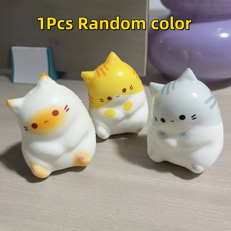 1 pz simpatico cartone animato gatto spremere giocattolo, morbido rimbalzo lento PU Pop Fidget per bambini e adulti, perfetto per regali di Halloween e Natale