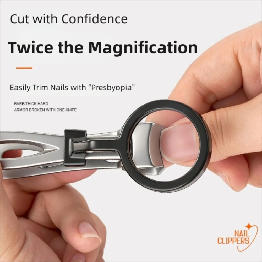 

1Pc/Set Practical Nail Clipper with Magnifying Glass Beauty Tools Anti-splash Thick Hard Special Nail Clippers Wide Jaw Opening