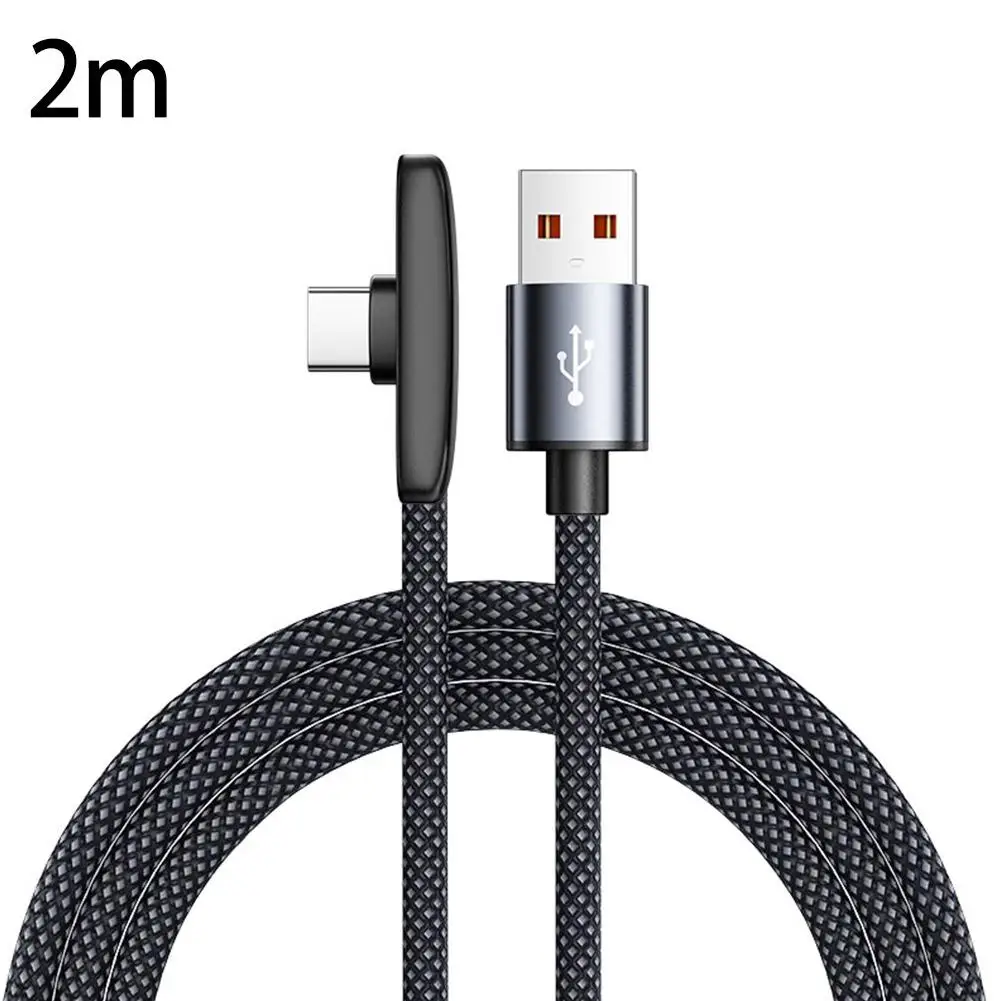 

Кабель для зарядки Type-C 100 Вт, 1 м/1,5 м/2 м, плетеный, для быстрой зарядки, с угловым разъемом 90 градусов, для игровых телефонов, износостойкий, прошедший тест на изгиб