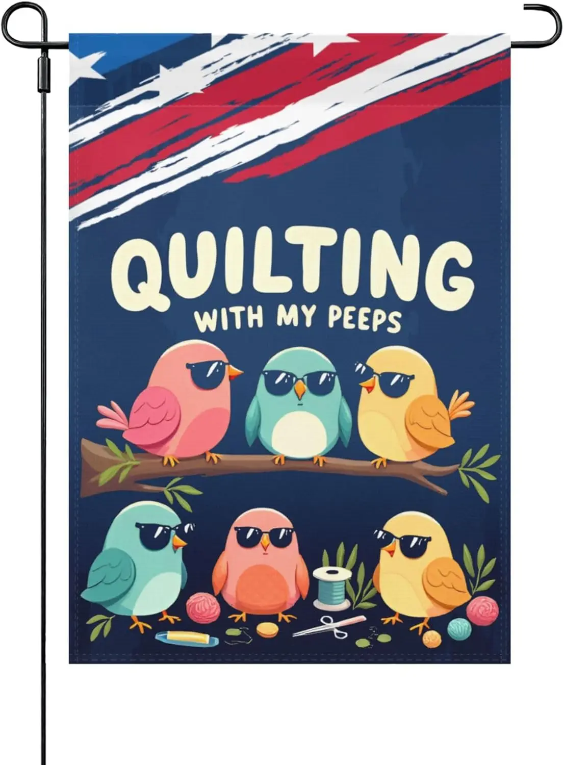 Флаги для сада Peace Love Quilting, один размер, двусторонние, MME UUV HHM UUX