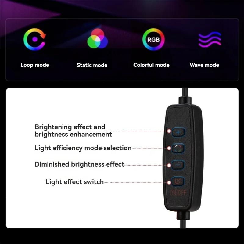 

ELECT-Microphone Bracket RGB Microphone Arm Stand With RGB Light Rotatable Suspension Boom Scissor Stand