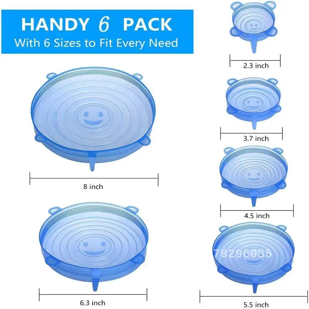 Stretchy Silicone Cover, Reusable Airtight Food Wrap Lids, Keeping Fresh Seal Bowl, Kitchen Cookware