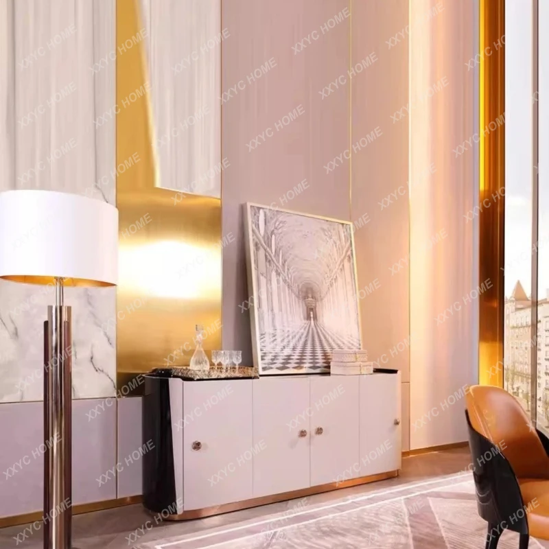 AA Meal side custom living room four-door dining side cabinet light luxury paint storage modern simple display cabinet