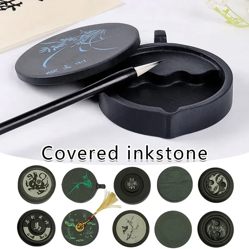 Ink Chinese Calligraphy Stone Inkstone Hand Carved Brush Holder Painting Inkslab Sumi Dish Well Traditional Duan She Yan Writing
