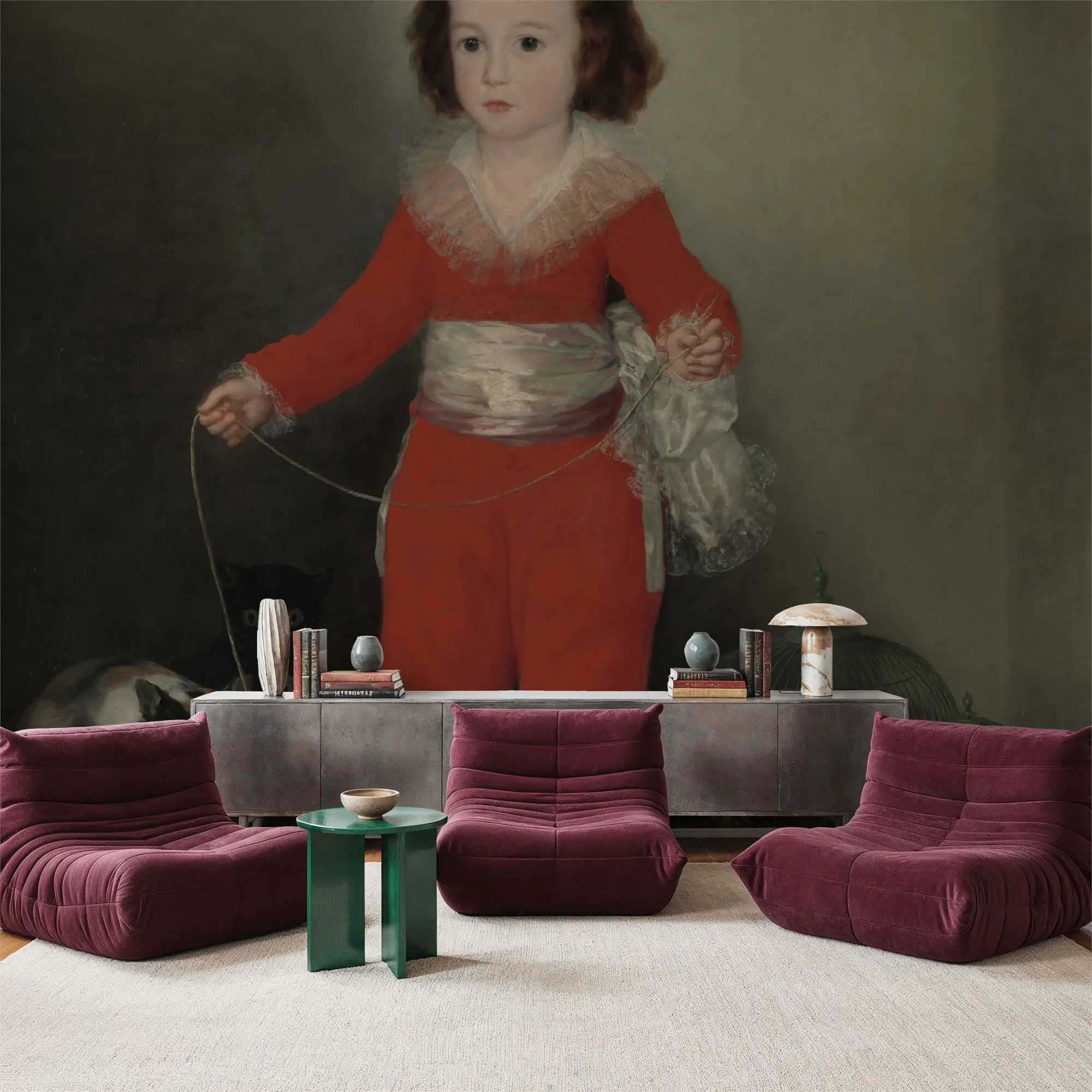 Custom Manuel Osorio Manrique de Z iga Red Boy Kids Room Wallpaper Large Peel and Stick Mural Wall Decor