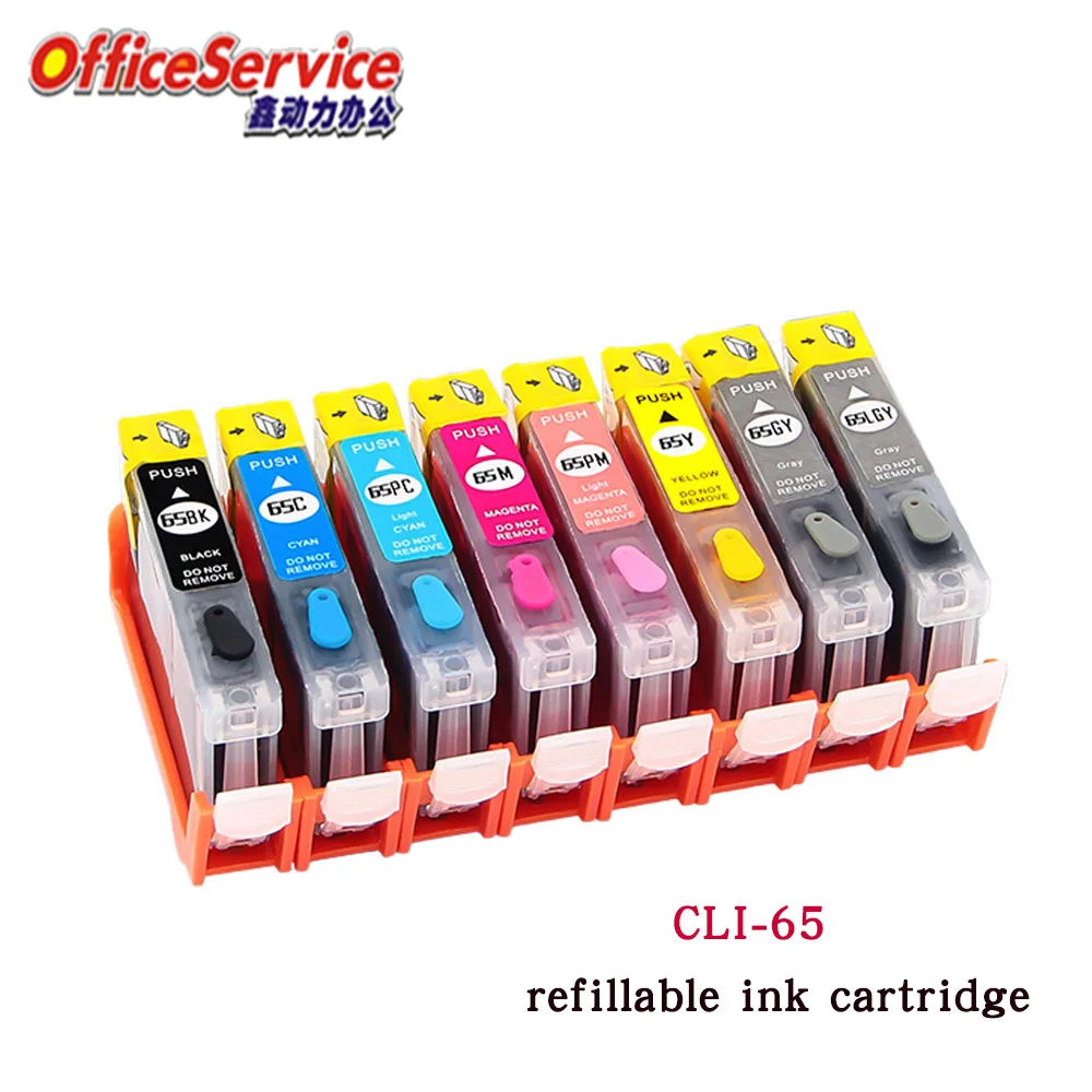 

CLI-65 CLI65 PGI-65 65XL refillable ink Cartridge Compatible For Canon Pixma PRO-200 PRO200 PRO 200 inkjet Printer