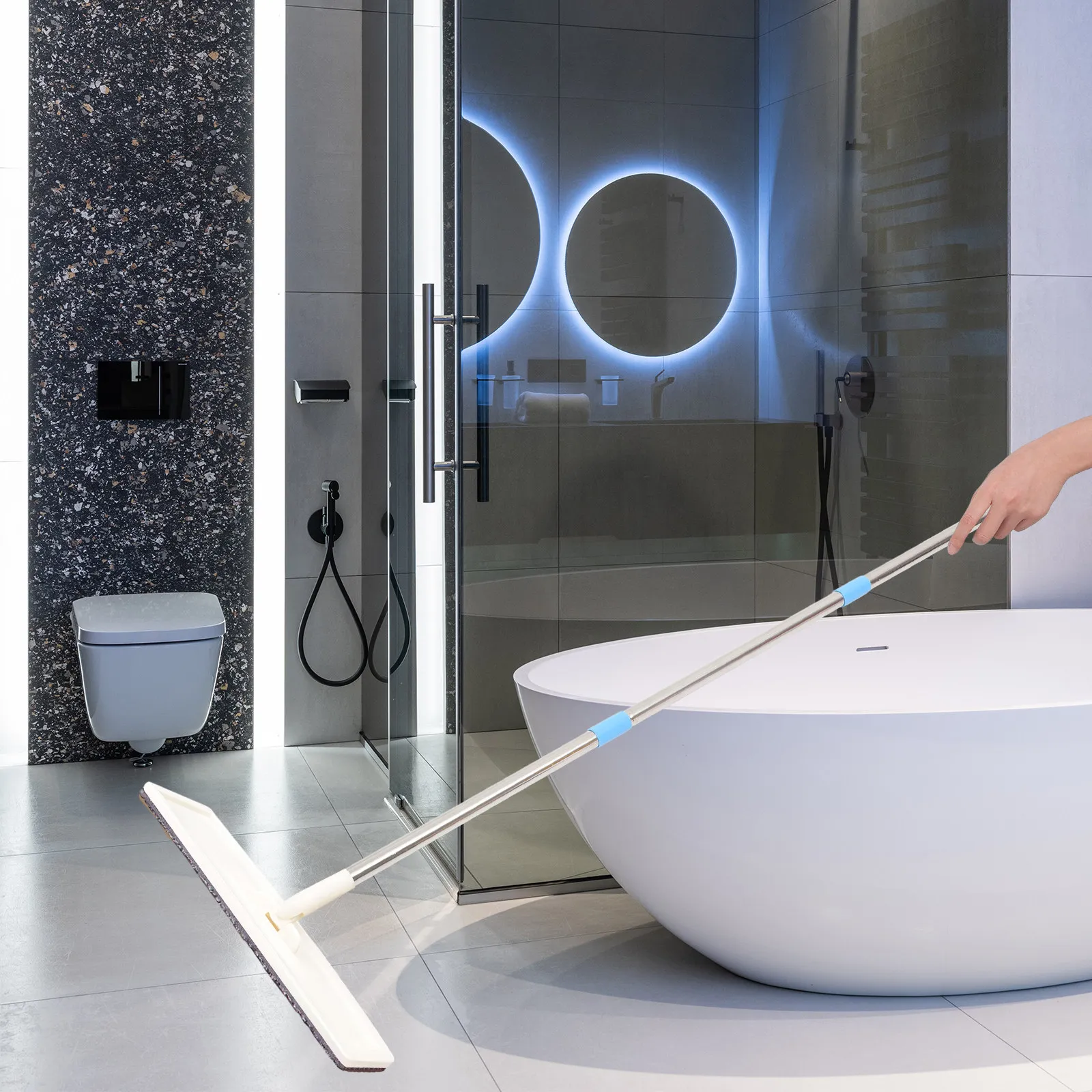 

Stainless Steel Mop Rod 3 Section Design Black Italian Thread Suitable Length Broom Rods Replacement Household Accessories