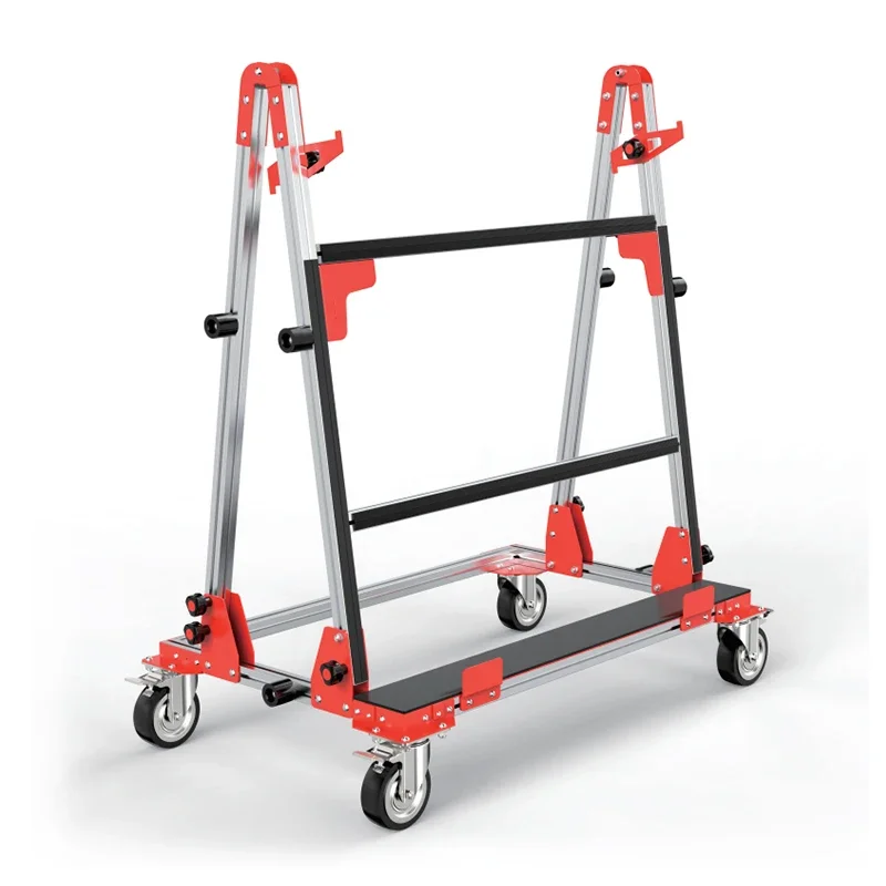 Ceramic Tile Transport Vehicle Foldable Trolley with Universal Wheel and Support Hooks