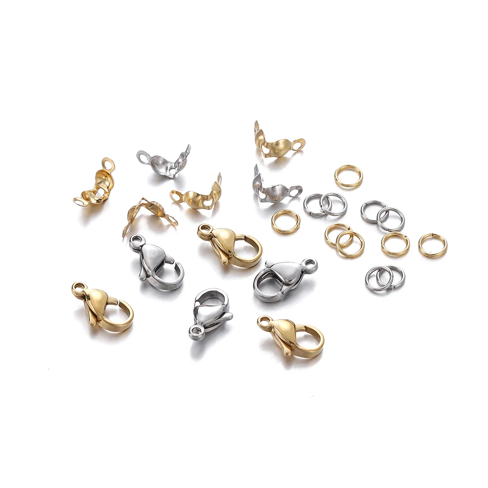 80Pcs/Set Stainless Steel Lobster Clasps Jump Rings Connectors