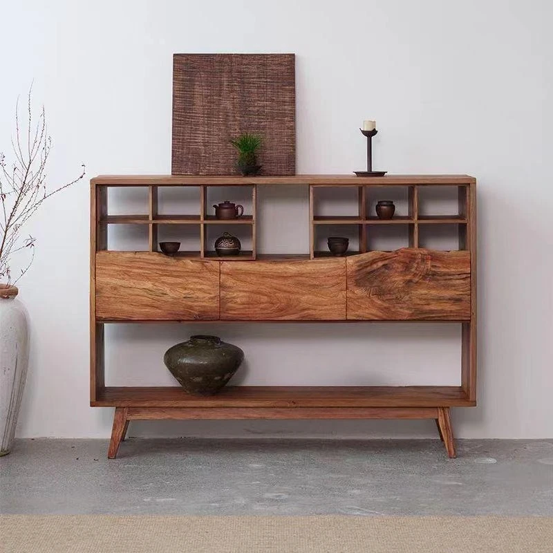 Solid wood side cabinet Bogu display rack Storage dining side cabinet Tea room furniture