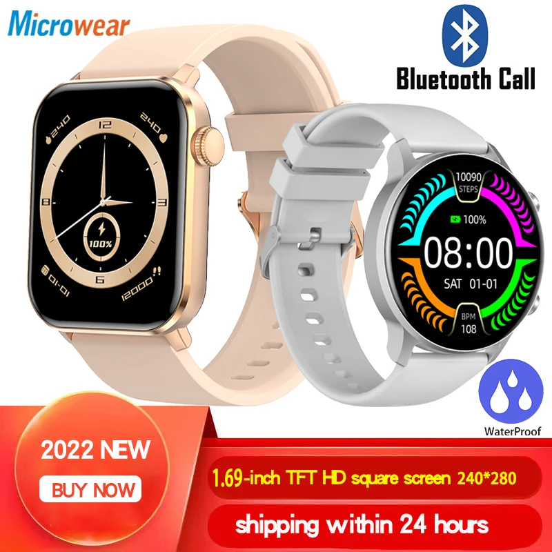 

IP68 Waterproof Smartwatch Blue Tooth Call Smart Watch Men Women Sport Fitness Full Touch 1.69' Screen AI Voice For Android IOS