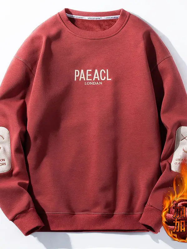 

Мужская утепленная толстовка свободного кроя с капюшоном и длинными рукавами, на флисовой подкладке, из полиэстера, для осени и зимы