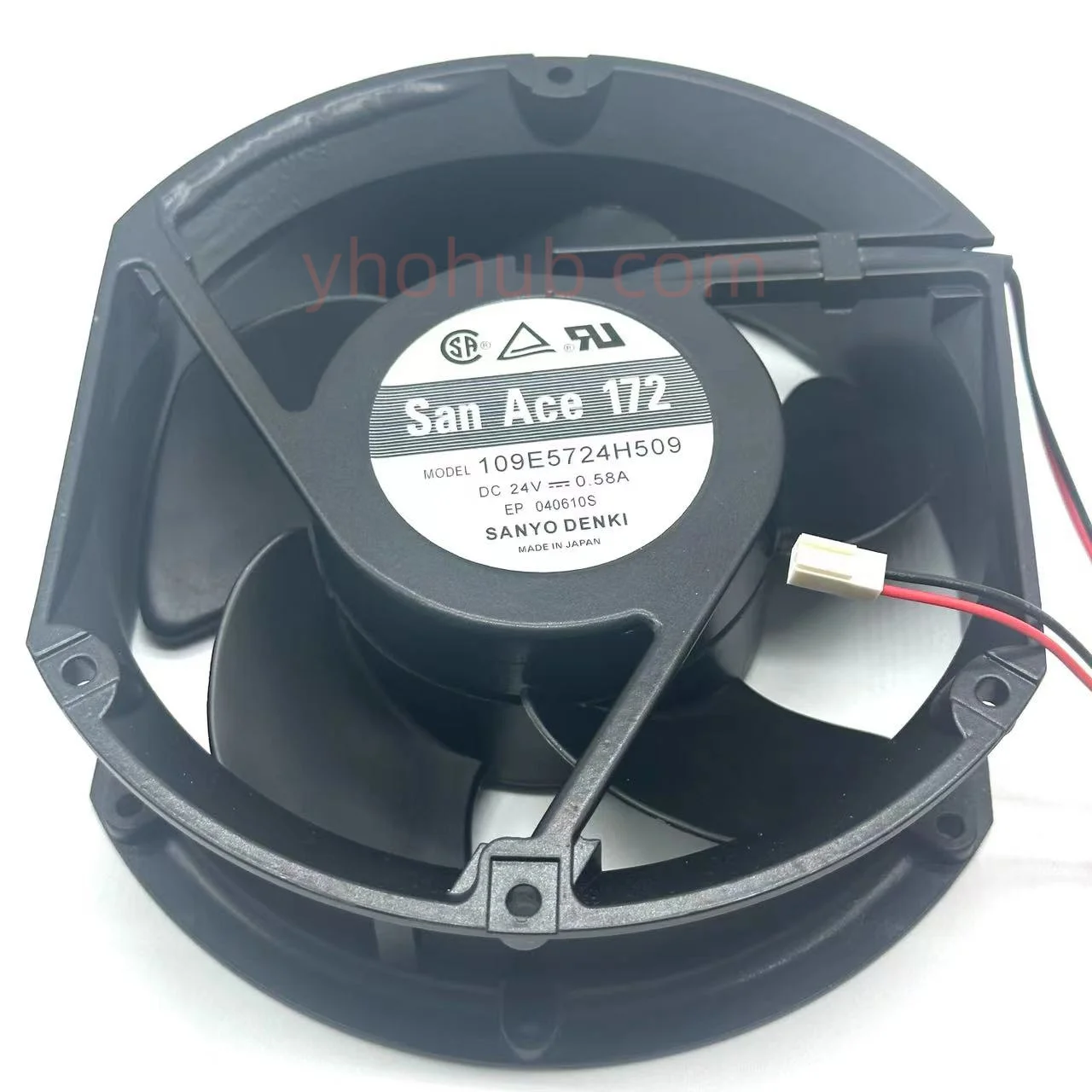 

Sanyo Denki 109E5724H509 DC 24V 0.58A 172x150x51mm 2-wire Server Round Fan