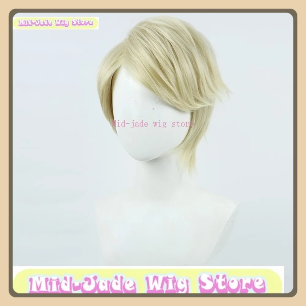 منتصف اليشم شعر مستعار مخزن الهوية الخامس المحنط شعر مستعار تأثيري أنيمي لعبة لعب الأدوار هالوين زي حفلة الدعائم الشعر الاصطناعية #4