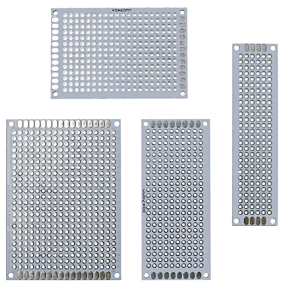 20Pcs PCB Prototype Board ,White Circuit Board with 4 Sizes Compatible, Double Sided PCB Prototype Board for DIY Electronics