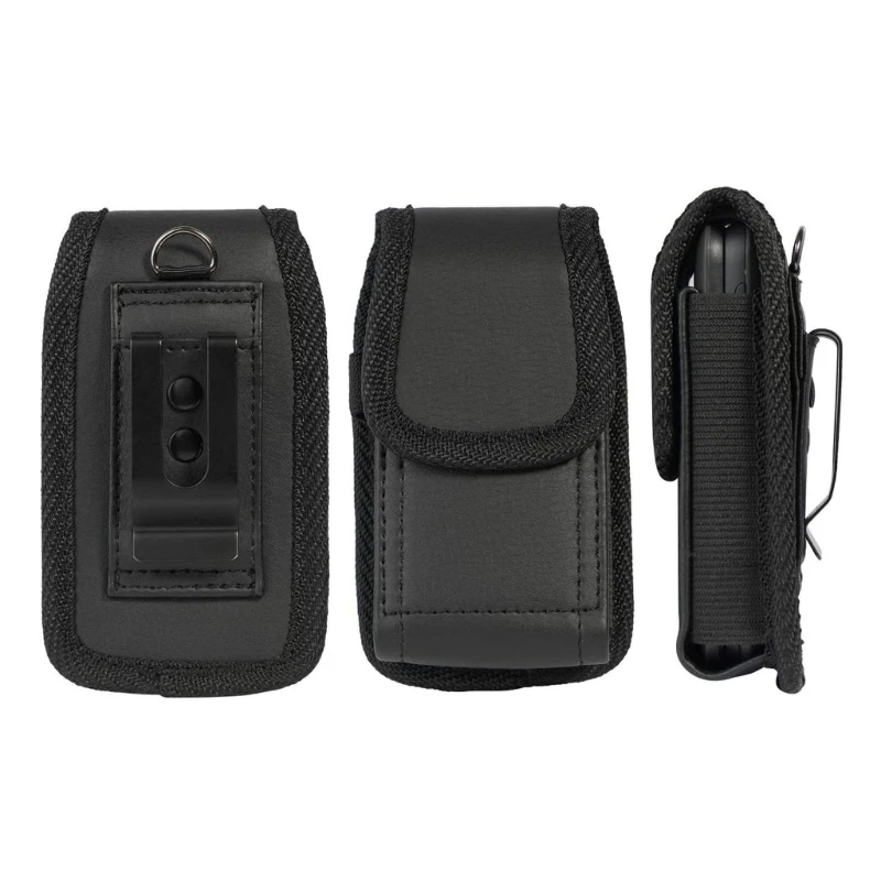 Men Vintage Tactical Cell Phone Pouch Holster Waist Bag PU Leather Outdoor Sports Phone Carrying Case Pocket with Belt Clip Loop