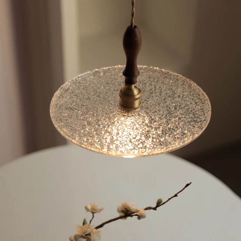 IWHD اليابانية الحد الأدنى قلادة LED ضوء واضح التعميم الزجاج القهوة لوفت ديكور عناصر تعليق مصباح معلق Pendelleuchte