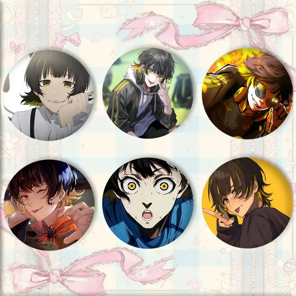Anime Cartoon Character Meguru Bachira  Badges Round Cosplay Pin Bag Decor Fans Collect Friends Gifts Brooch