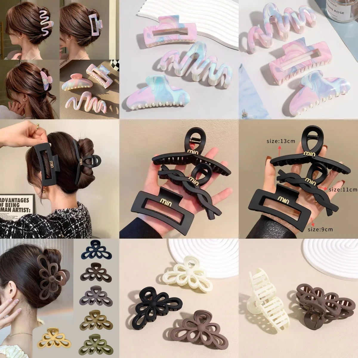 

3 Pieces Hair Clips Set Wholesale for Women Summer Back Head Shark Clip Hair Accessory New Hairpin Headwear