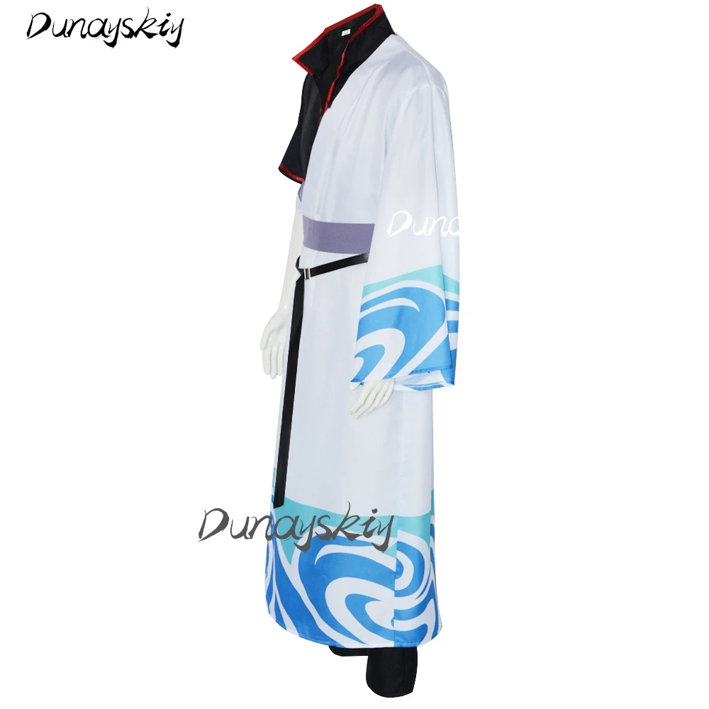 أزياء أنيمي جينتاما التأثيرية ساكاتا جينتوكي كيمونو كوسبلاي الرسوم المتحركة اليابانية يناسب الهالوين زي مخصص للرجال