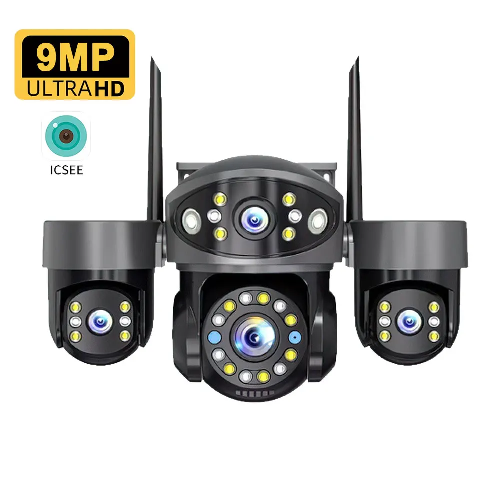 Caméra IP WIFI PTZ extérieure ANSVICAM 6K, sécurité domestique, caméra à triple objectif 15 MP, vidé