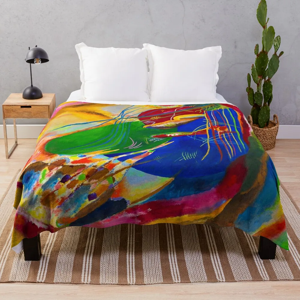 wassily kandinsky art painting, abstract art Throw Blanket manga bed plaid Bed Blankets