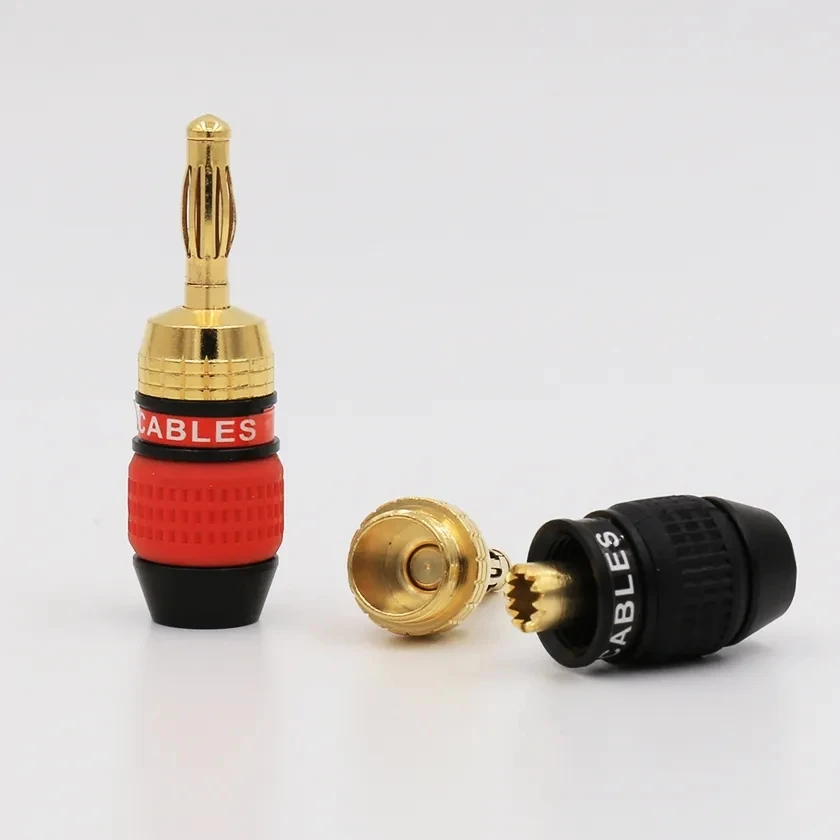 4 шт., засов типа «банан», позолоченный разъем для провода динамика