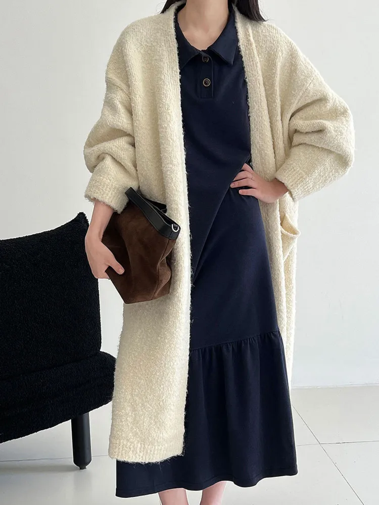 WHTREND Abito camicia lunga con volant patchwork con risvolto per donna Autunno Nuovi abiti moda vestibilità ampia WH1683