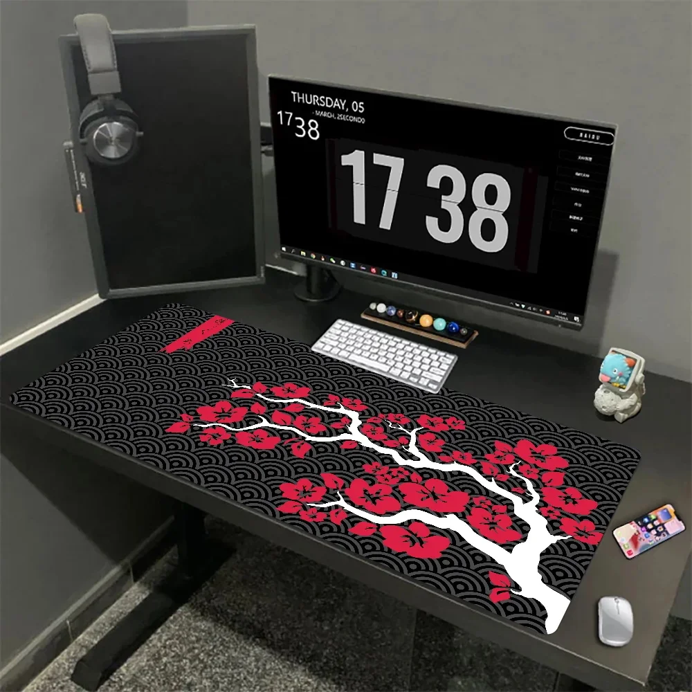 

Kawaii Desk Mats Mice Mat Natural Rubber Soft Non-Slip PC Mousepad Gaming Cherry Blossom 900x400mm New Home Computer Mousepad XL