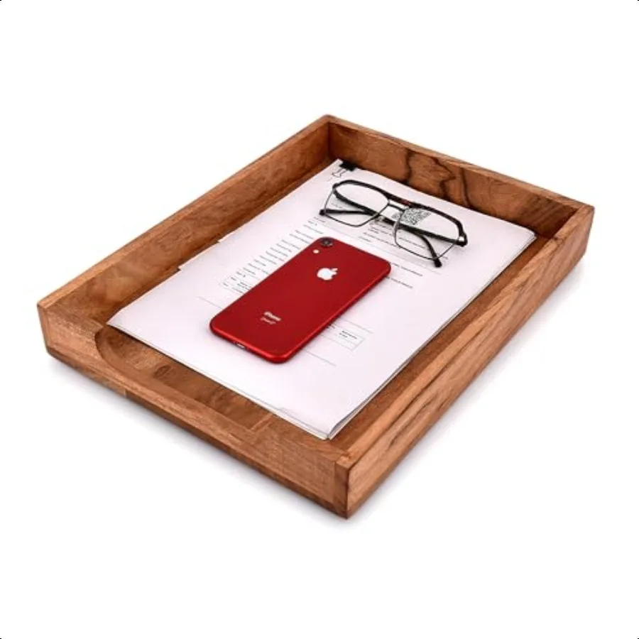 

EDHAS Letter Trays Stacking ports Acacia Wood Desk Document File Folder Magazine Holder Tray 14 x 11 x 2