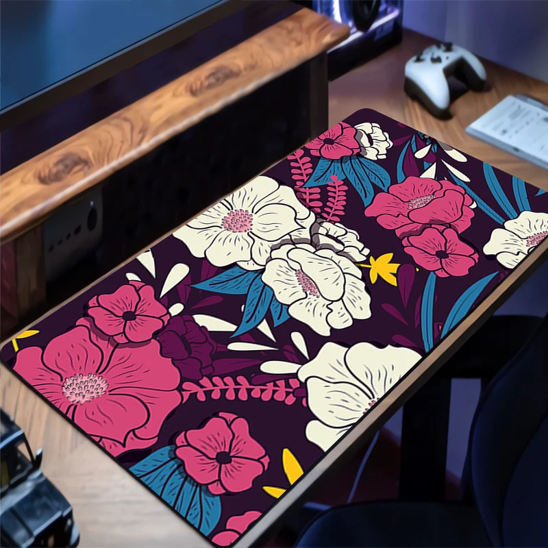 

Mouse Pad Vintage Flower Pattern Multi Size Gamer Keyboard Pad Desk Mats Extended Mausepad Office Gaming Accessories Mousepad