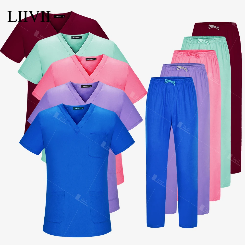 

White Medical Clothes Doctor Nurse Uniform Surgical Scrubs Set Clinical Workwear Dentist Overalls Beauty Salon Workwear Vet Suit