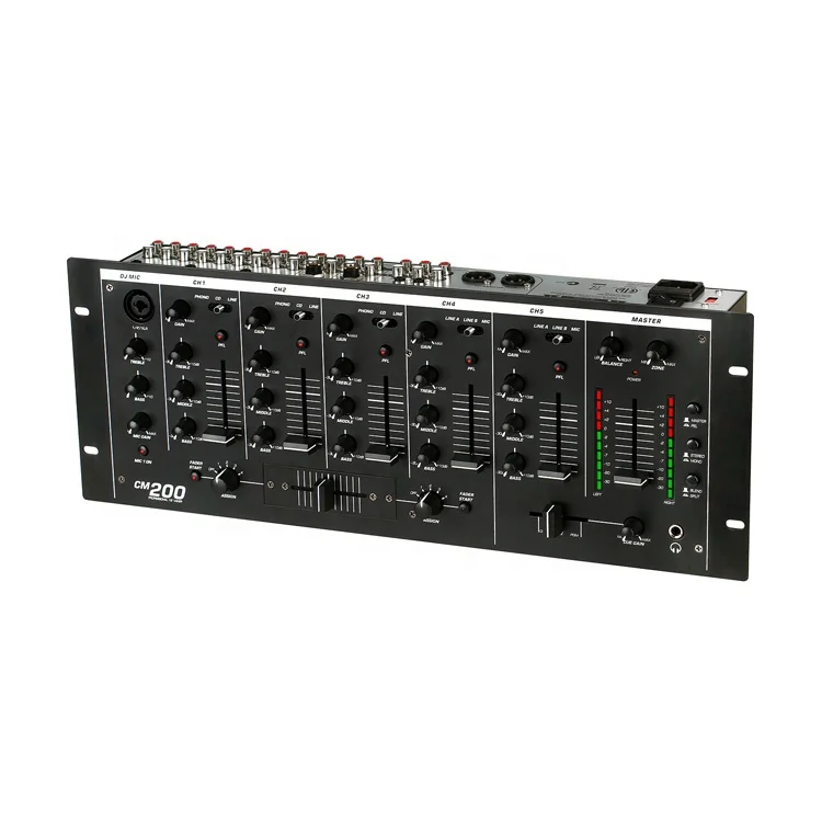 

CM200 5 Channels Audio Dj Mixer Console Professional Sound Mixer With USB
