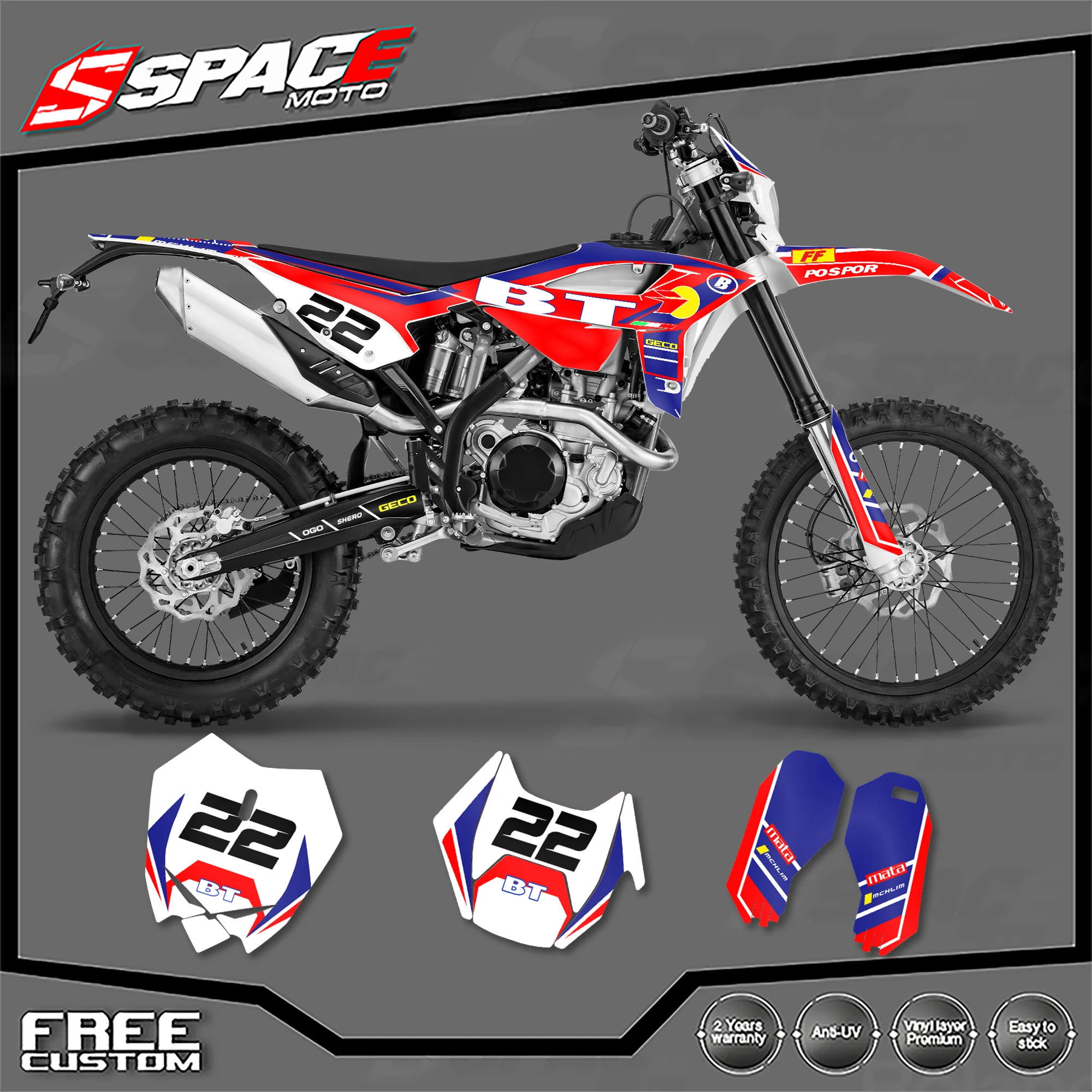 

SPACE Custom Motorcycle Graphics Background Decal for Beta 250 300 RR 2020 2021 2022 20-22 Enduro Stickers Kits 07