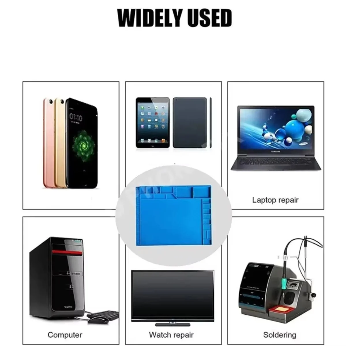 AA98 ESD Silicone Soldering Mat High Temperature Work Pad for Hot Air Rework Soldering Station Phone Repair