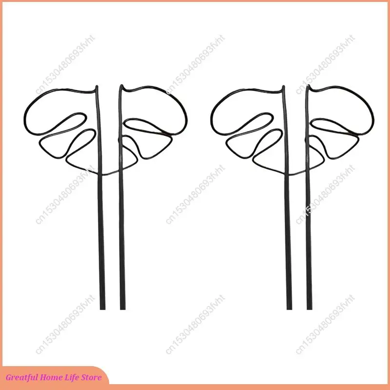 

AT59 2X Monstera Shaped Plant Support Reusable Sturdy Alloy Plant Stem Support Holder Plant Retaining Support B