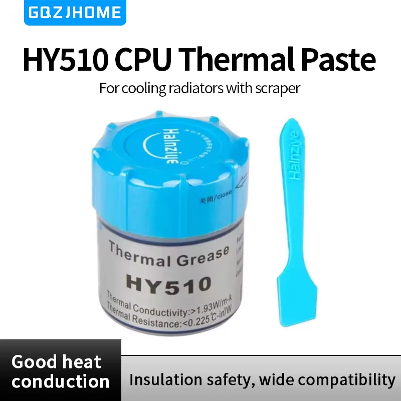 

HY510 Desktop Computer CPU Thermal Grease Compound Paste Heat Conductive Silicone Paste for Cooling Heat Sink with Scraper