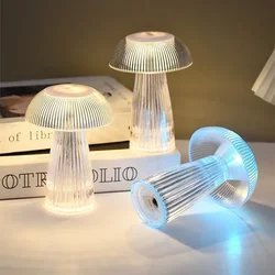 Jellyfish Night Lights Creative Mushroom Atmosphere Table Lamps Button Switch Bedroom Bedside Portable Decoratetion Night Lamp
