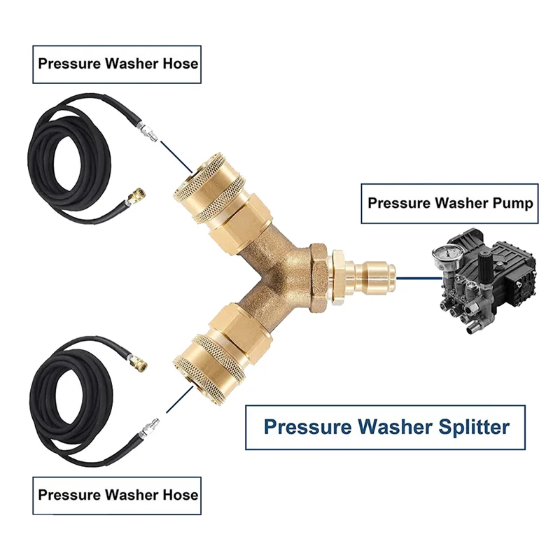 Imagem -03 - Tee Spliter Adaptador para Lavadora o Quick Release Connector de Alta Pressã